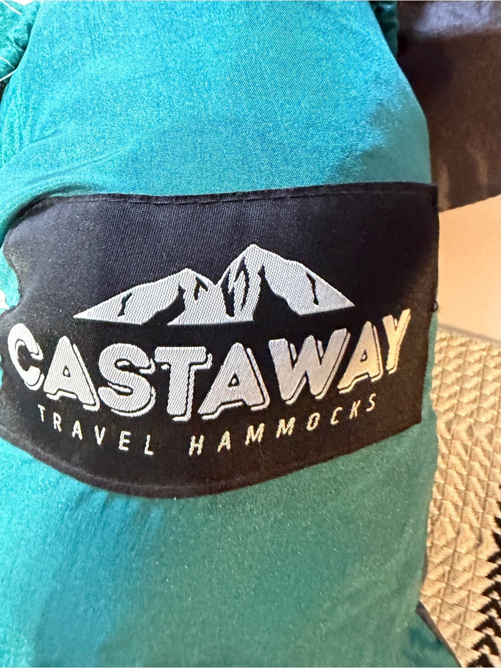 Castaway Teal and Orange Travel Hammock Packaging